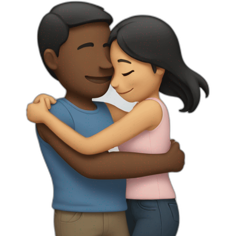 Couple hugging each other emoji