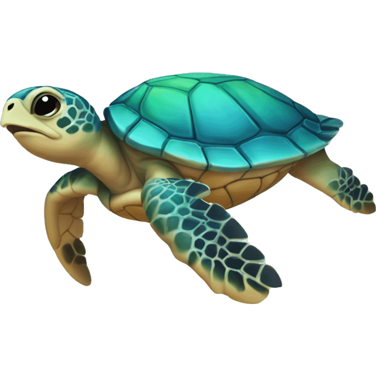 Rainbow baby sea turtle  emoji