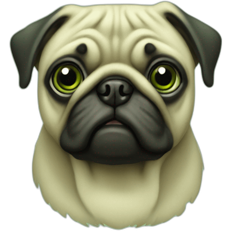 Green pug emoji