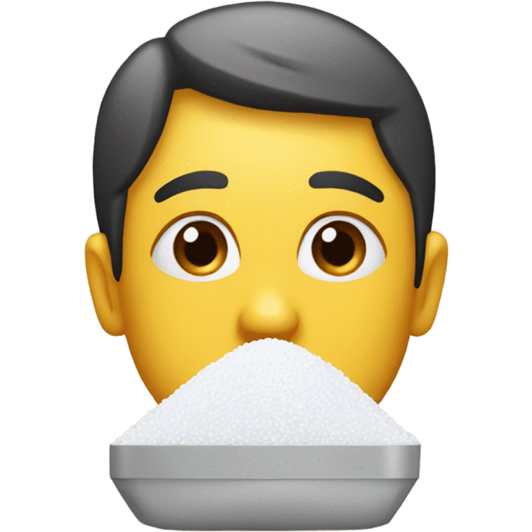 Face with small bag of salt in front emoji