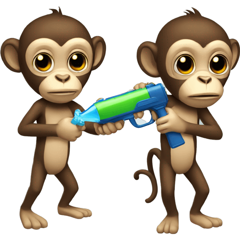 Monkey with water gun emoji