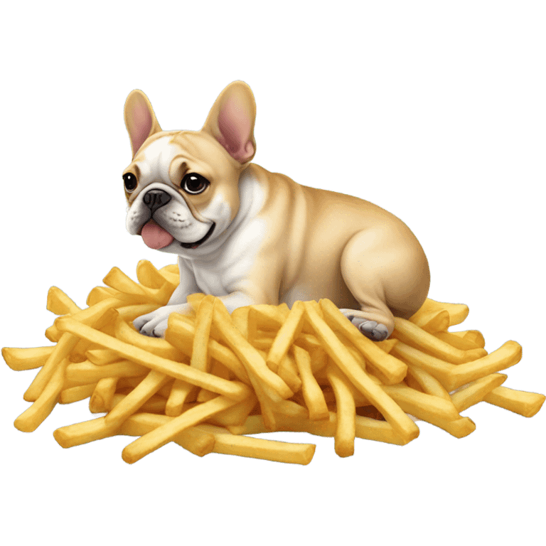 Frenchie eating French fries emoji