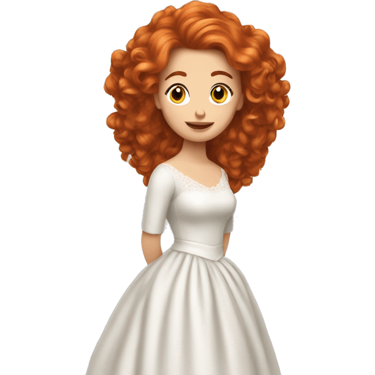 Mariée cheveux rousse bouclée  emoji