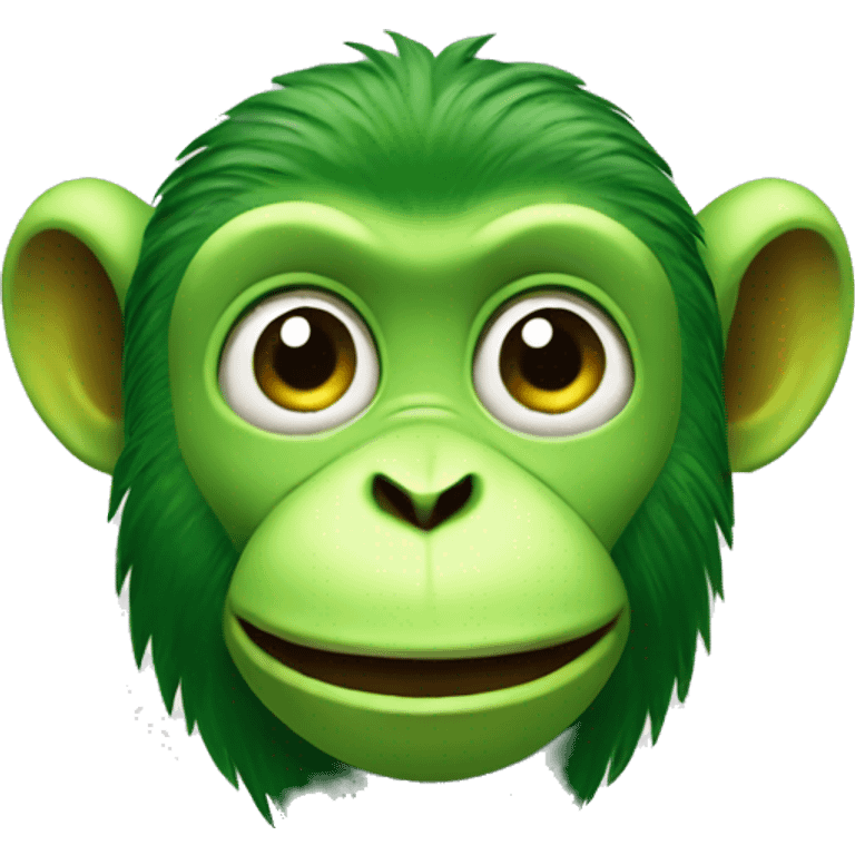 Green monkey with big banana  emoji