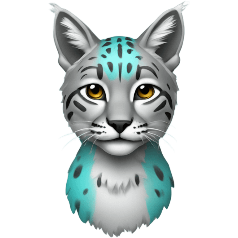 Bobcat cyan grey  emoji