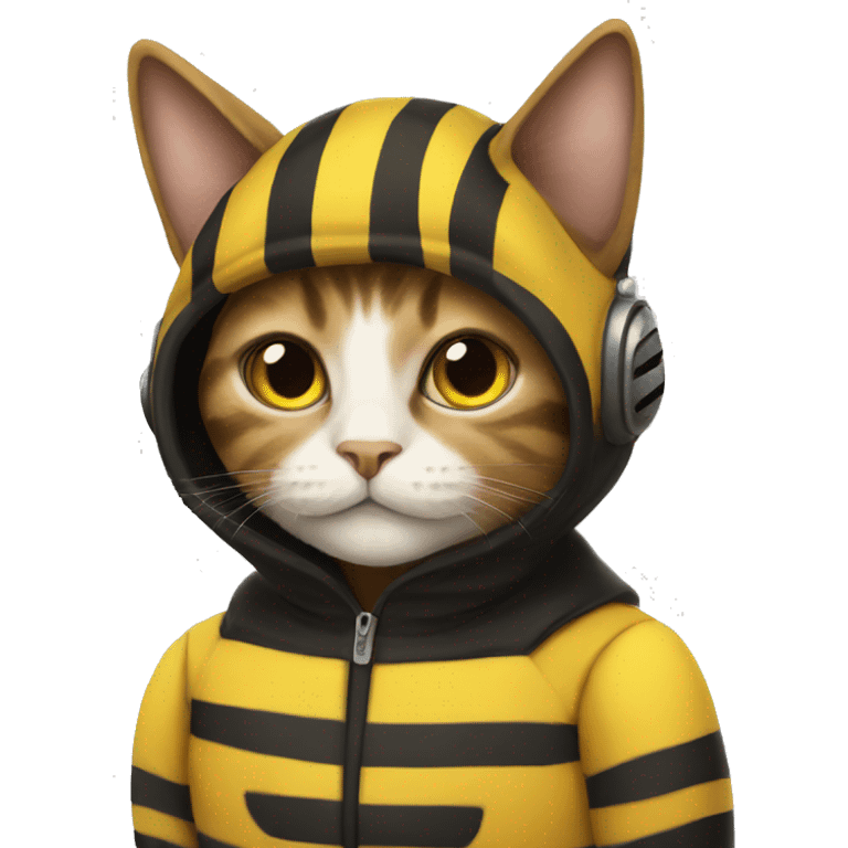 cat in a bumblebee costume emoji