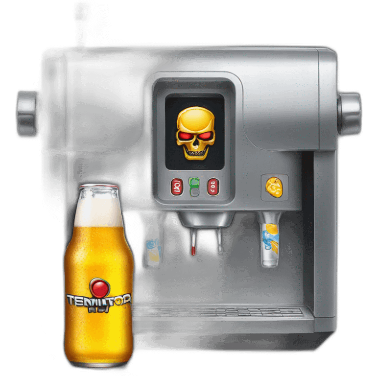 Terminator Beer drinking machine emoji