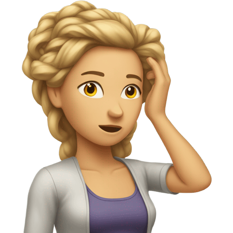 Woman tugging on her hair emoji