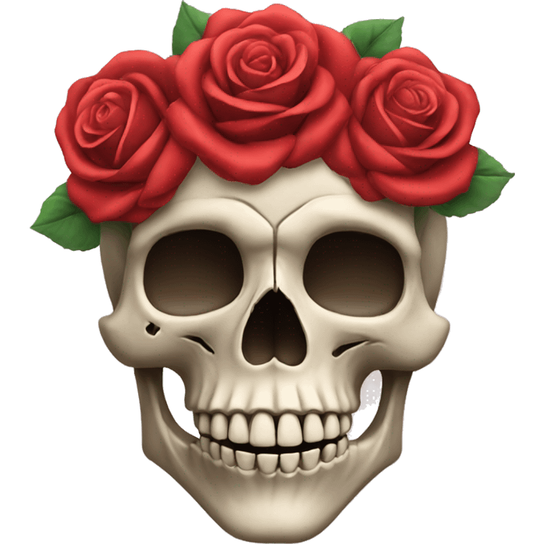 Skull with roses  emoji