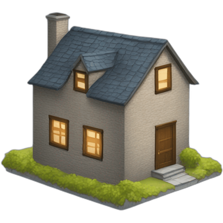 2 story cobblestone house emoji