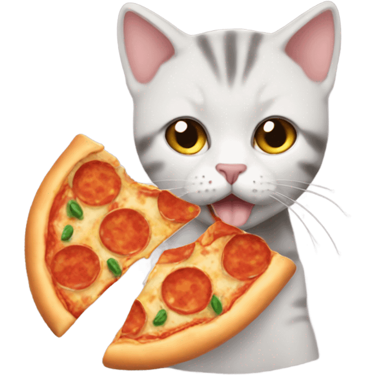 British short hair eating pizza emoji