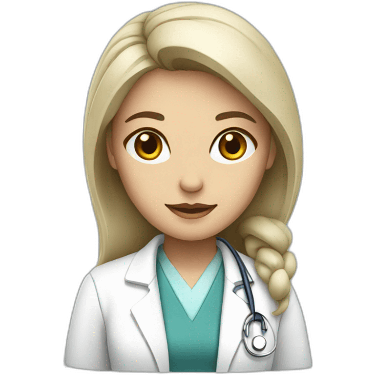 a female doctor in a white coat emoji