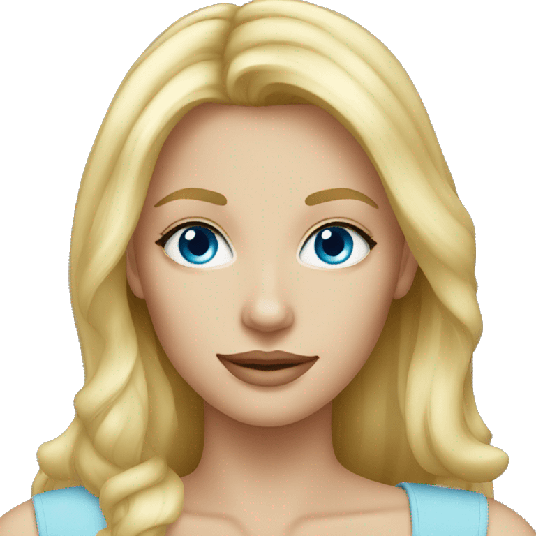 pretty blond woman with blue eyes emoji