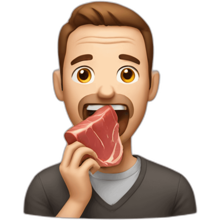 man eating meat emoji