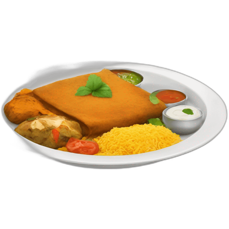 A plate with Indian food emoji