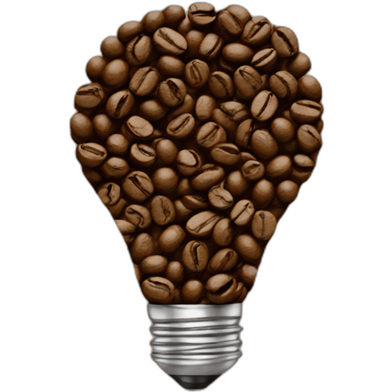 a lightbulb made of coffee beans emoji