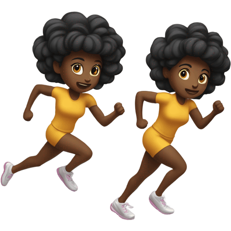 Black girl running super fast emoji