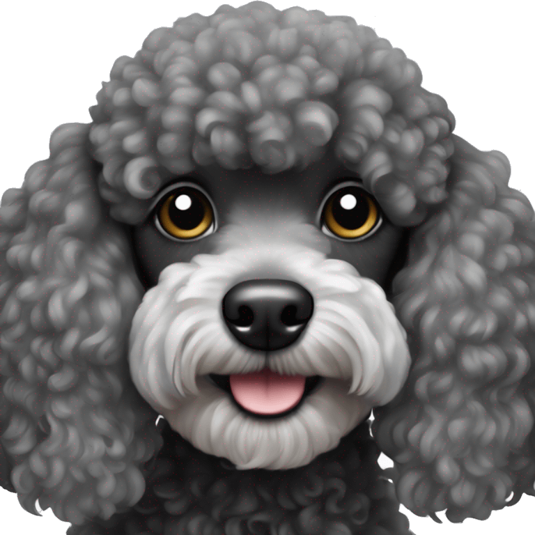 Black and grey miniature poodle emoji