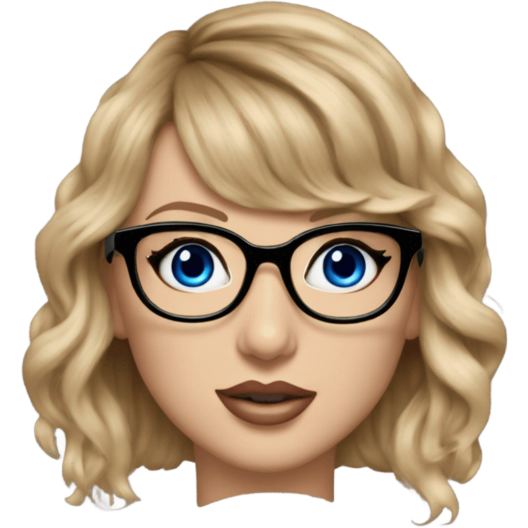 Hyper Realistic Taylor Swift, blu eyes, glasses  emoji