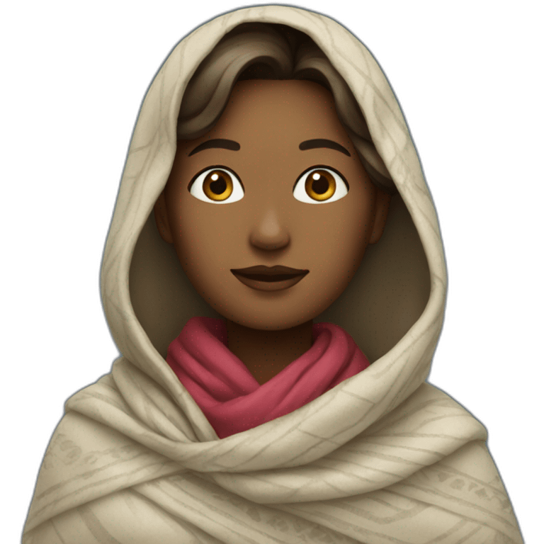 a woman in a shawl emoji