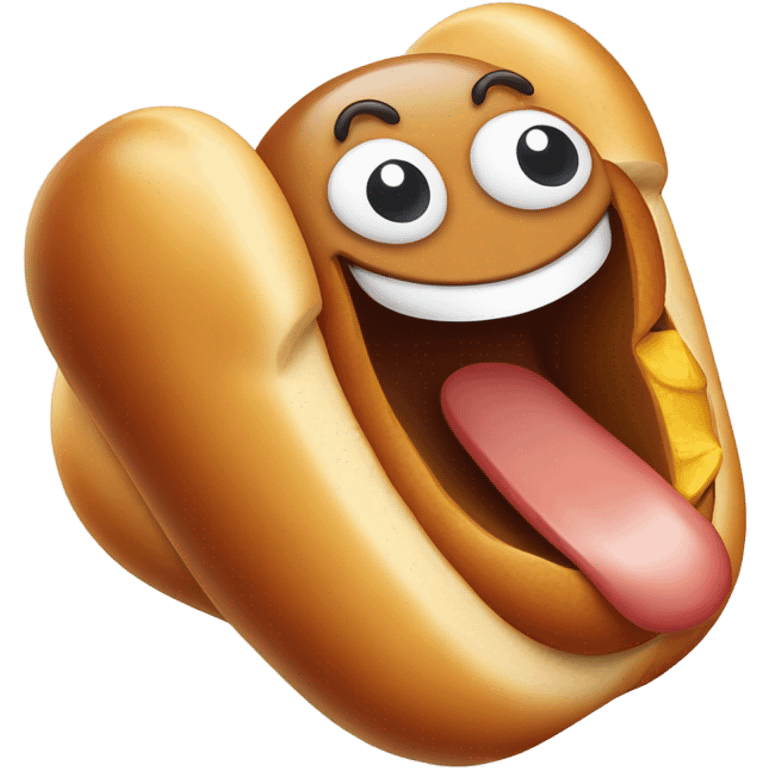 Smiling hot dog  emoji