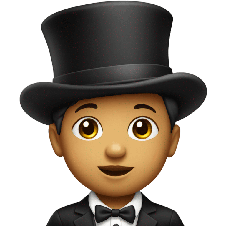 Cute baby with top hat emoji