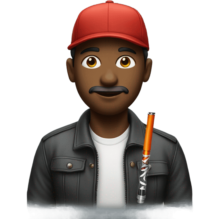 Men with cap and a vape  emoji