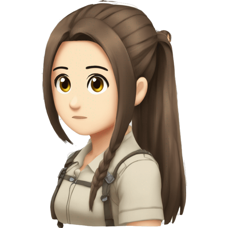 Sasha Braus brown hair hair in a ponytail anime attack on titan emoji