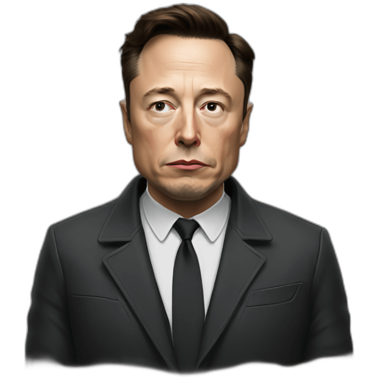 very sad black elon musk emoji