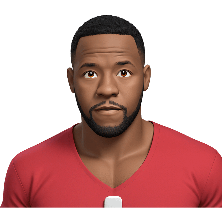 male portrait with red shirt emoji