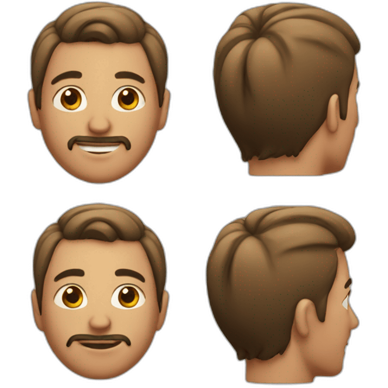 a man with a bun and bear emoji