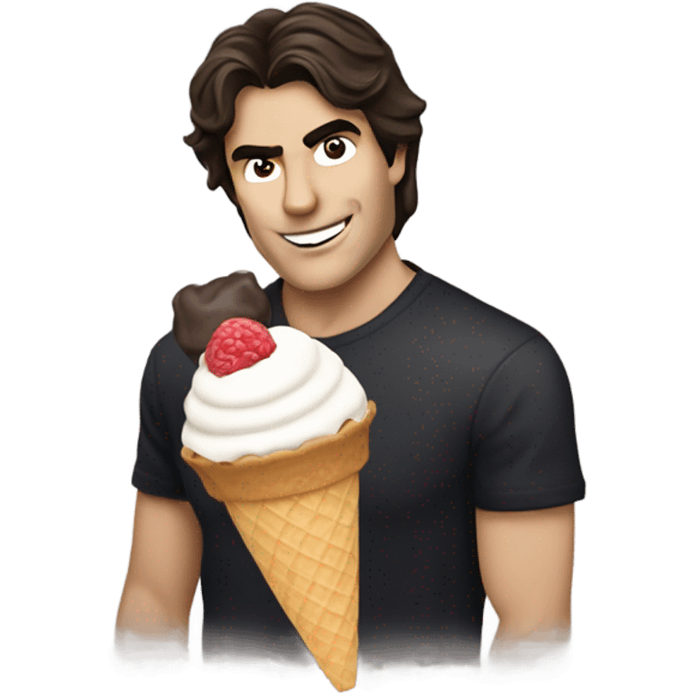 Damon Salvatore from The Vampire Diaries with an ice cream  emoji