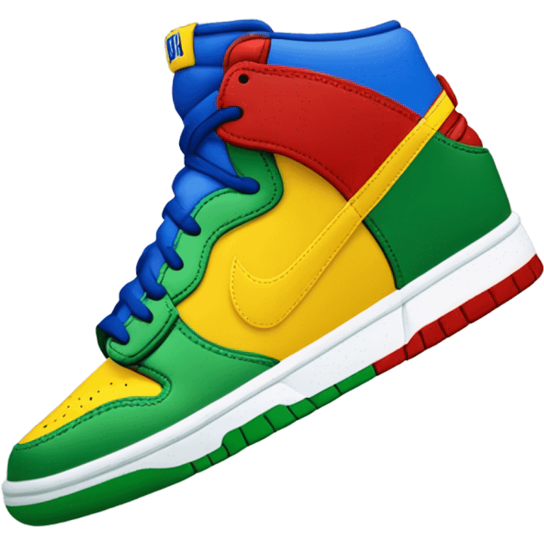 une paire de dunk multicolor emoji