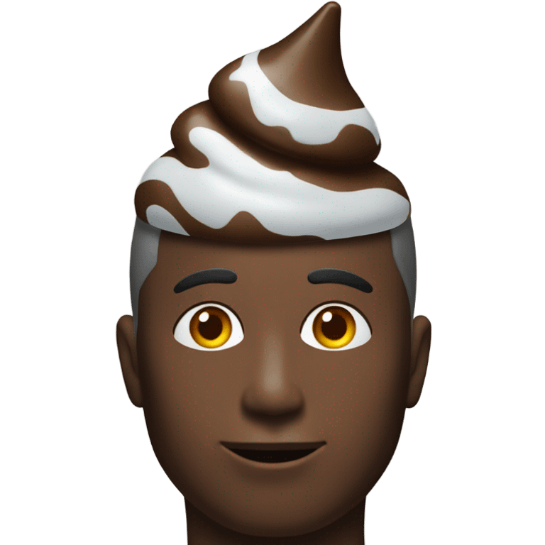 Hershey chocolate kiss on top of a man’s head  emoji