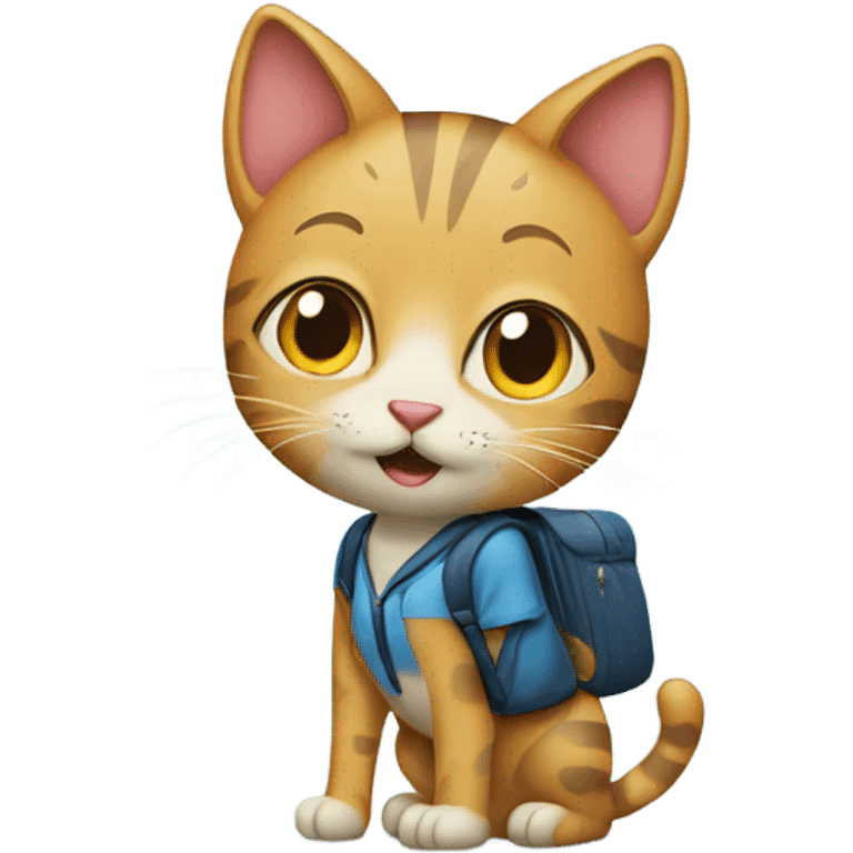 Cat going to school emoji