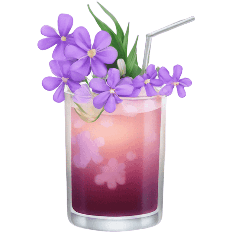 Cocktail with light purple flowers emoji