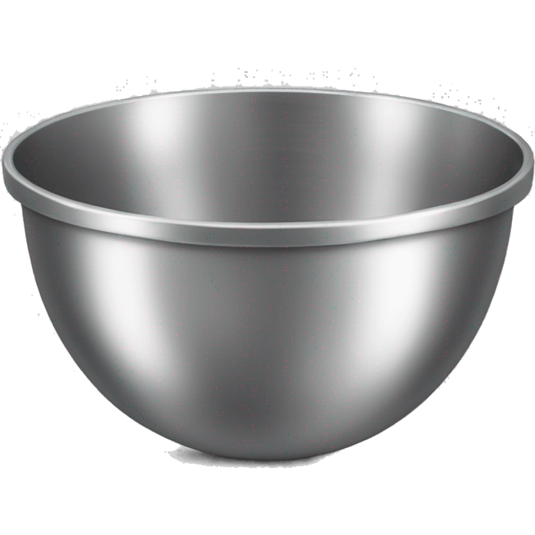 Realistic silver metallic mixing bowl.  emoji