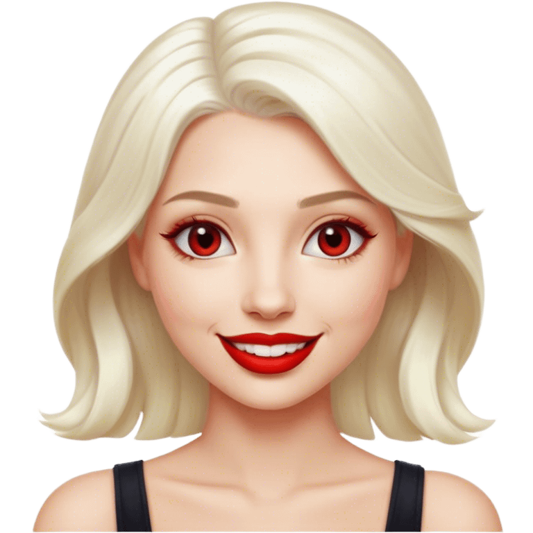 Cinematic Realistic Marilyn Monroe Emoji, featuring a glamorous, high-detail portrayal of the legendary Hollywood star. Her iconic platinum curls, radiant smile, and signature red lips are illuminated by dramatic, vintage-style lighting, evoking the timeless allure of classic cinema. emoji