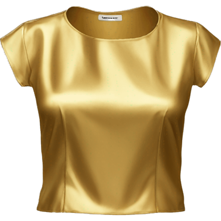 Hyper Realistic isolated gold silk crop top blouse. emoji