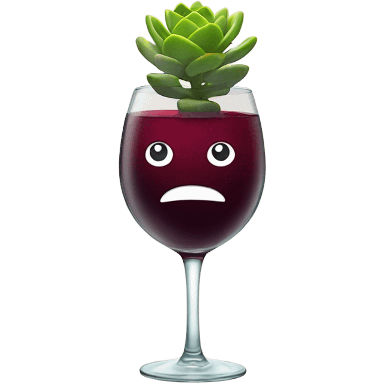 Succulent growing out of wine glass emoji