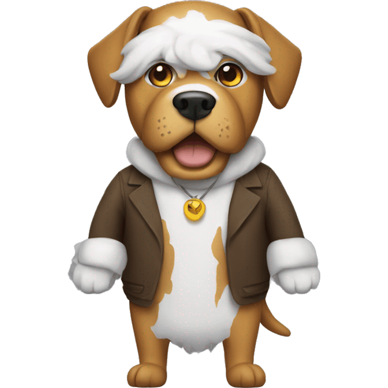 Man wearing a dog costume emoji