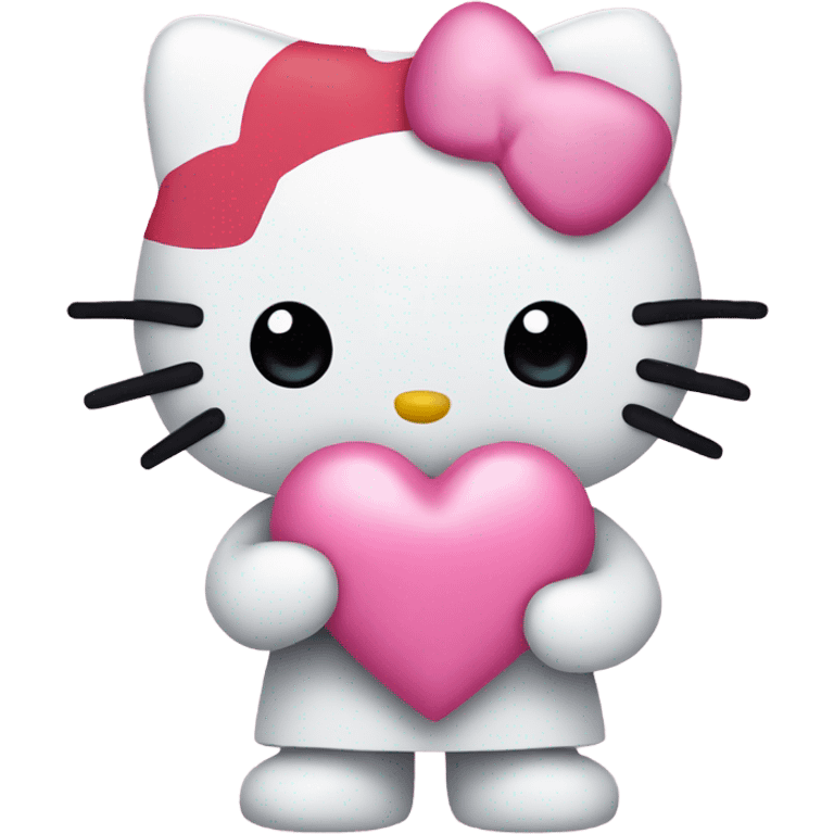 Hello kitty holding a pink heart  emoji