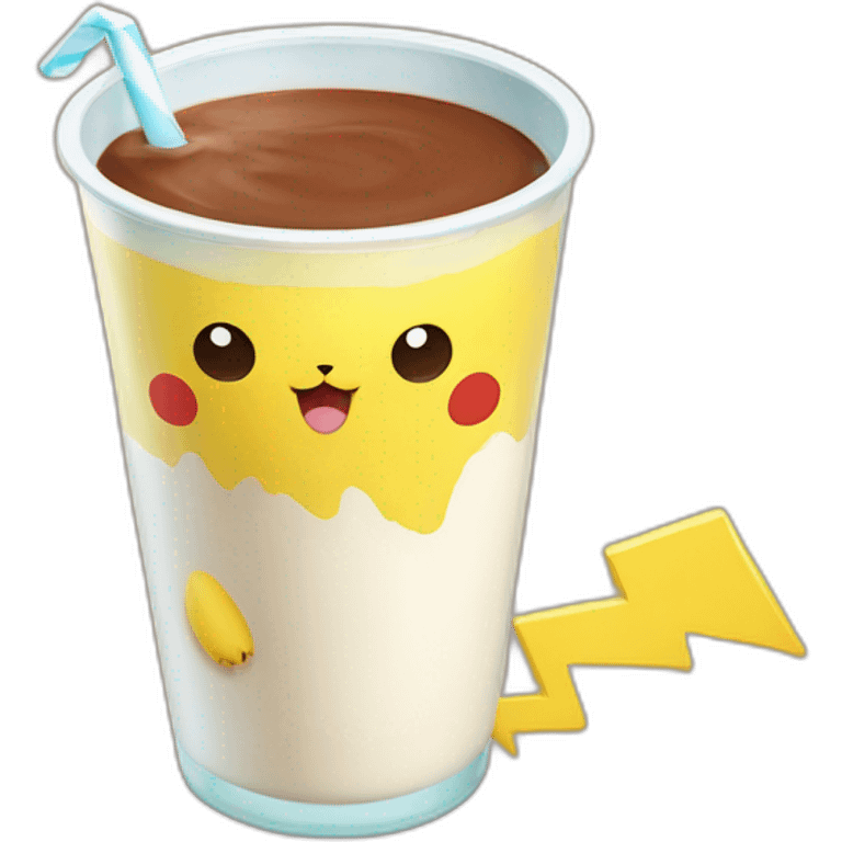 Pikachu drink choco milk emoji