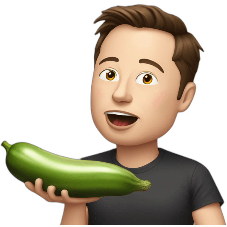 elon musk eating eggplant emoji