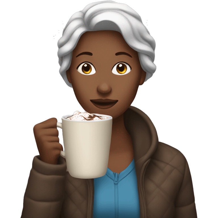 woman drinking hot chocolate emoji