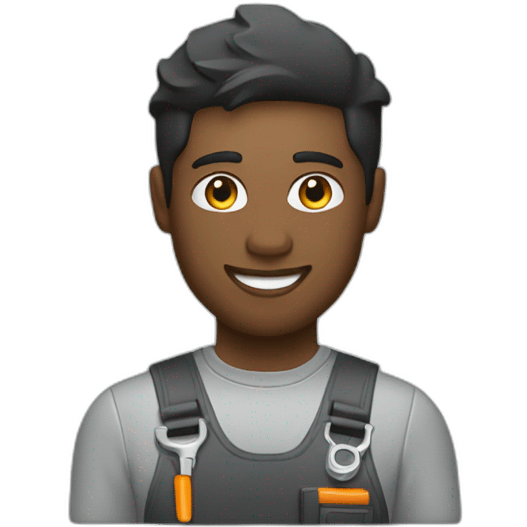 car mechanic working on tesla emoji