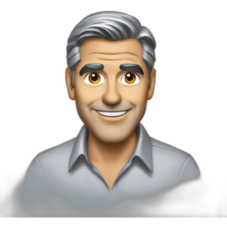 george clooney cartoon wearing shirt emoji