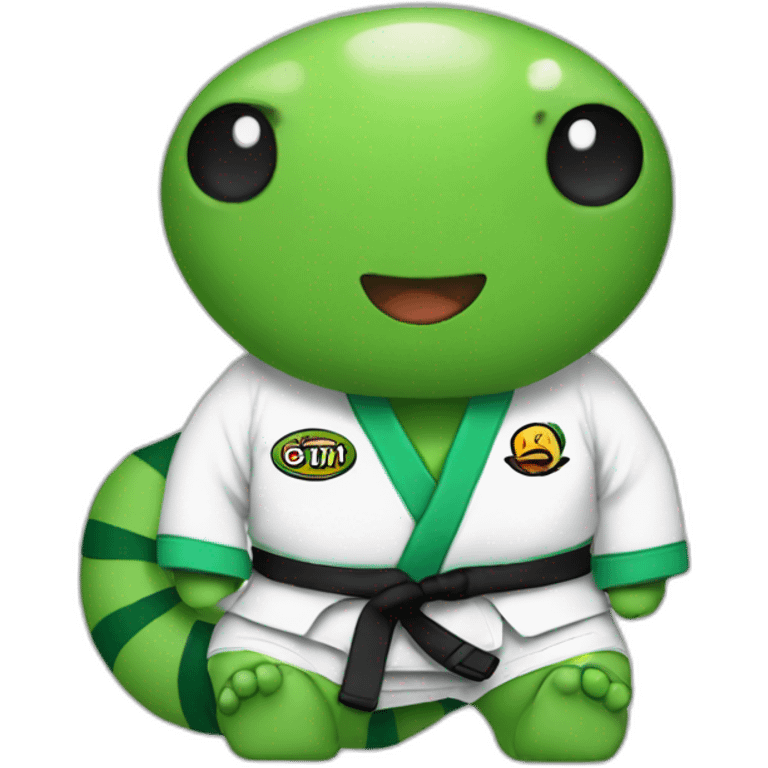 Caterpillar in a Jiu-Jitsu gi emoji