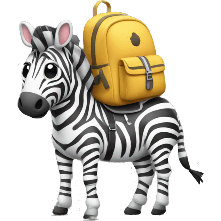 Zebra with school backpack on  emoji