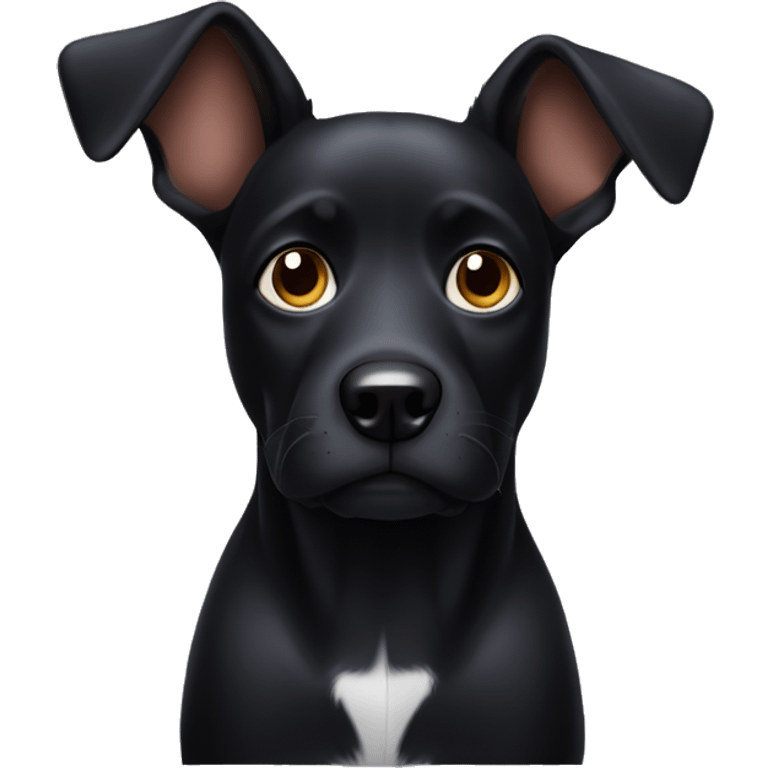 A black dog with erect ears emoji